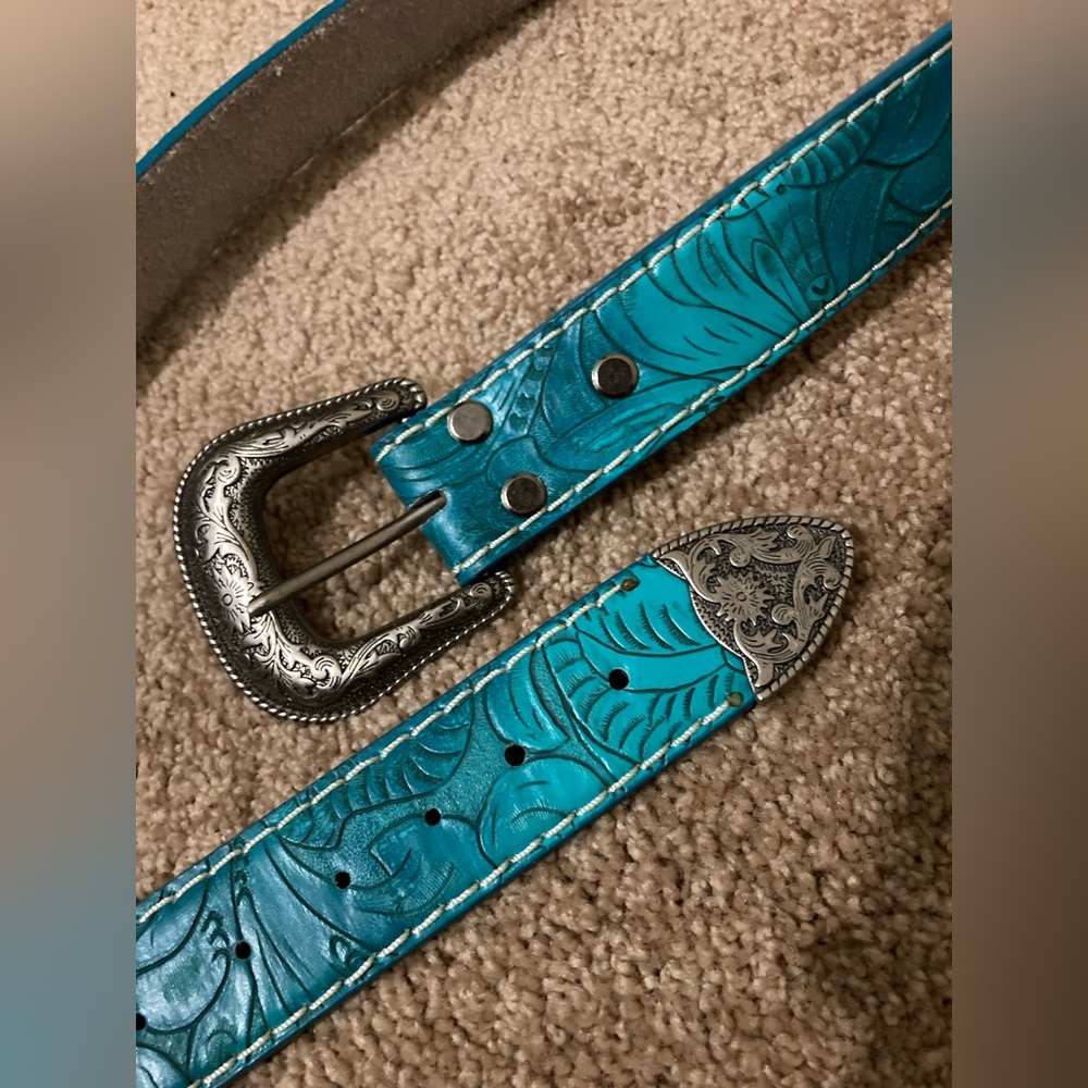 Turquoise Genuine leather Women’s western Belt size XL